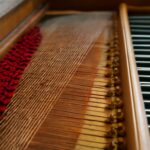 A historical harpsichord instrument with intricate details